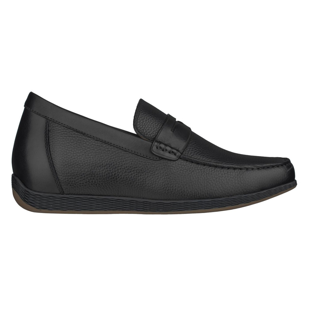 CALTO Black Penny Loafer Elevator Shoes - 2.4 Inches - S1090. Ships from USA.