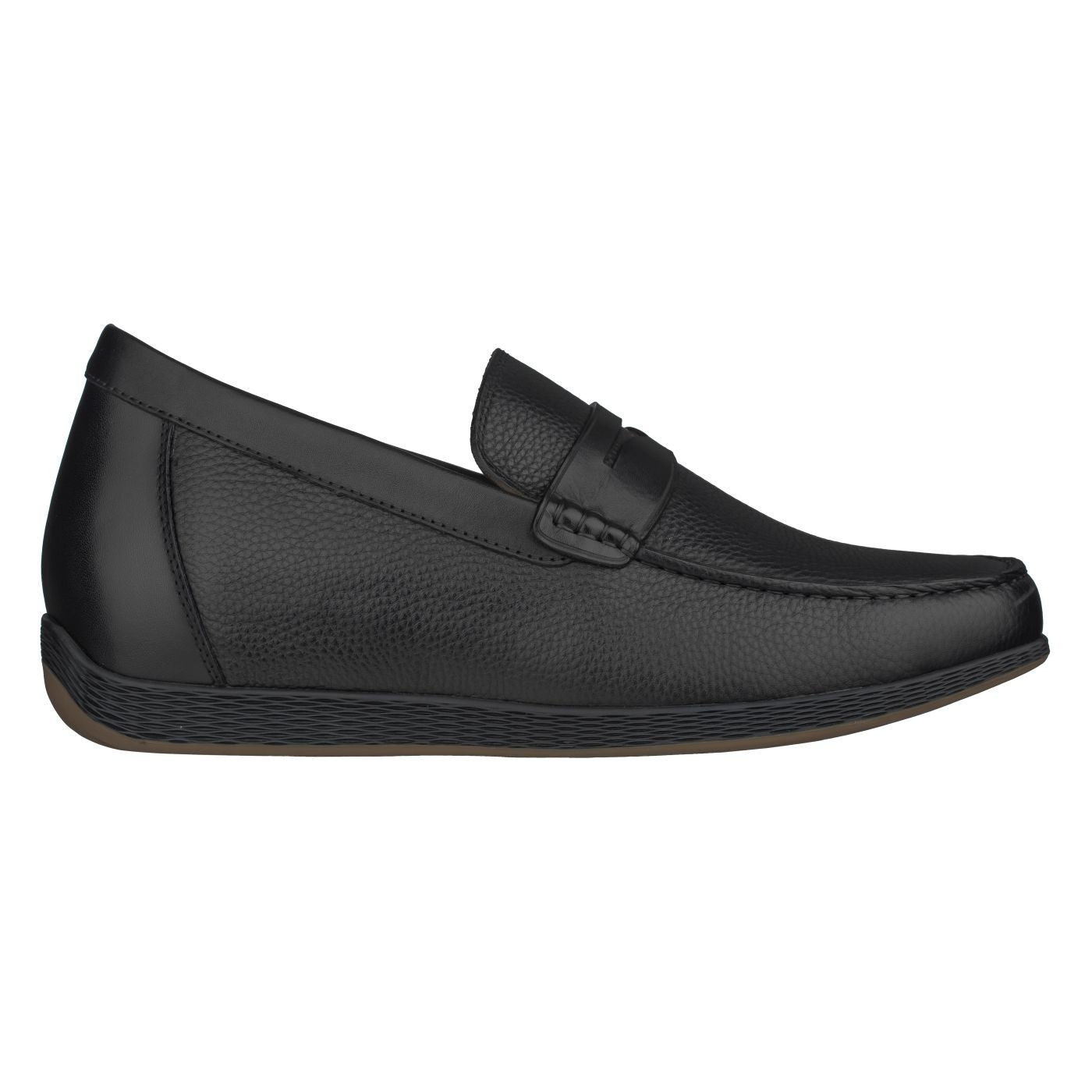 CALTO Black Penny Loafer Elevator Shoes - 2.4 Inches - S1090. Ships from USA.