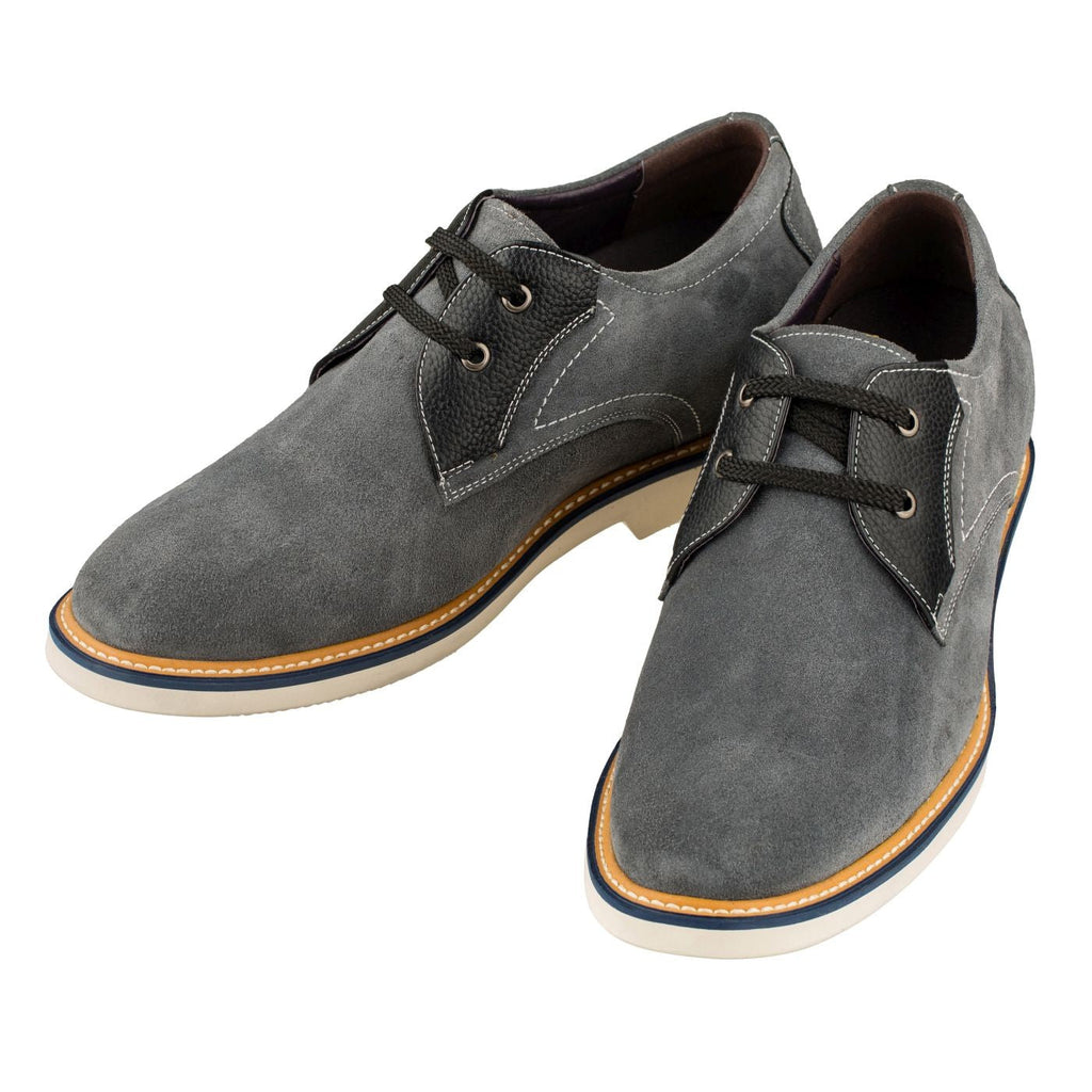 CALTO Business Casual Grey Leather Shoes 2.8 Inch  - Y42023. Ships from USA.