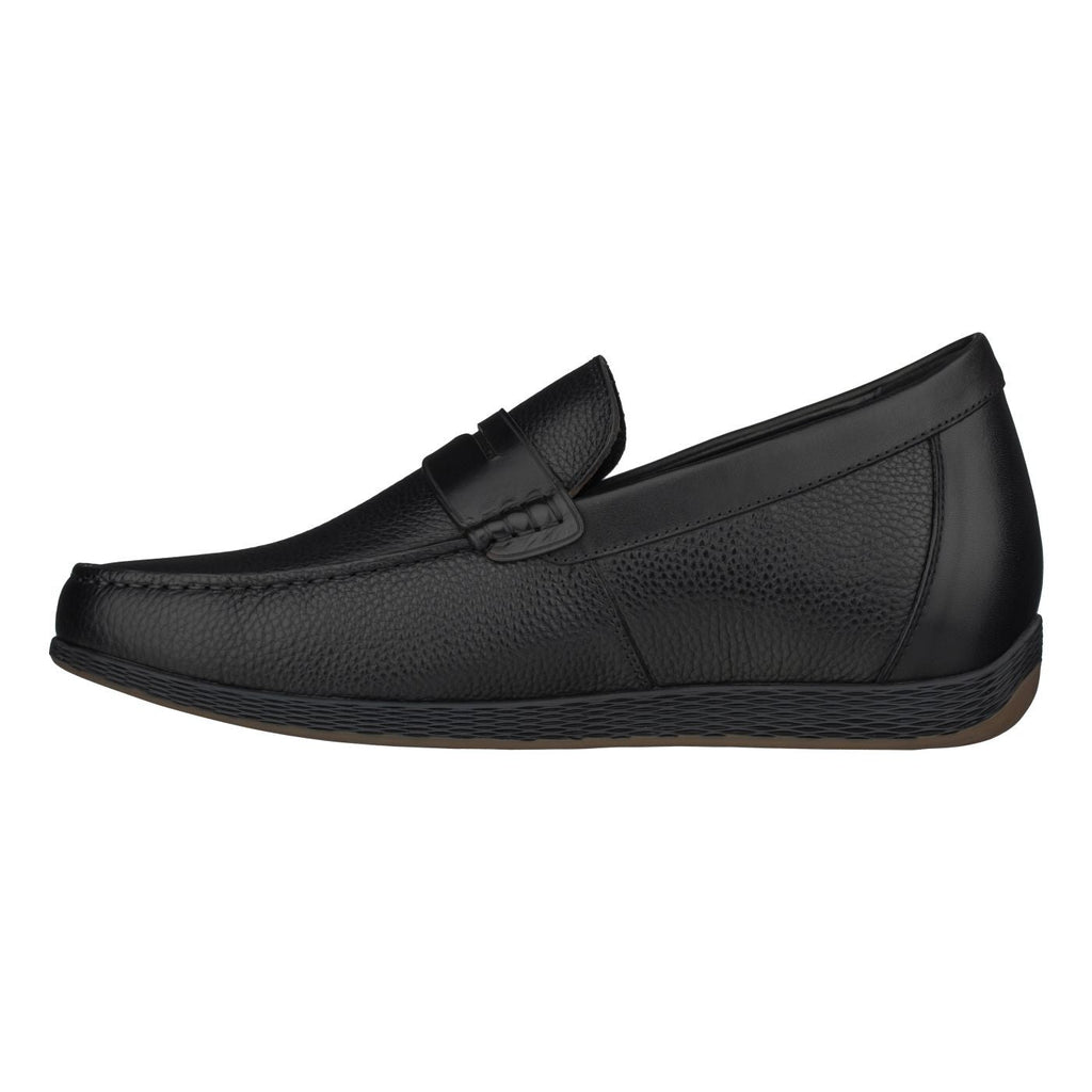CALTO Black Penny Loafer Elevator Shoes - 2.4 Inches - S1090. Ships from USA.
