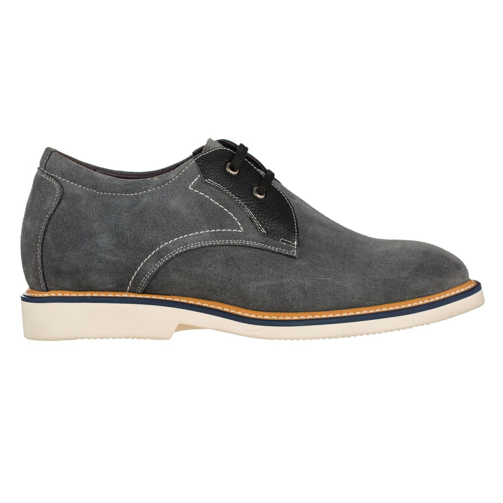 CALTO Business Casual Grey Leather Shoes 2.8 Inch  - Y42023. Ships from USA.
